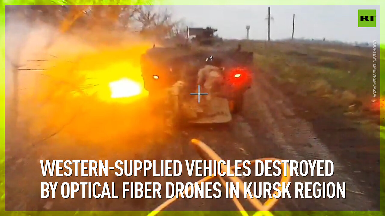 Western-supplied vehicles destroyed by optical fiber drones in Kursk region