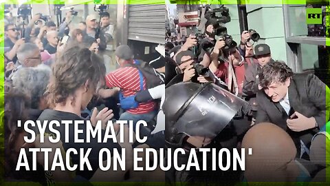 Violent clashes erupt at protest against Milei's university funding veto