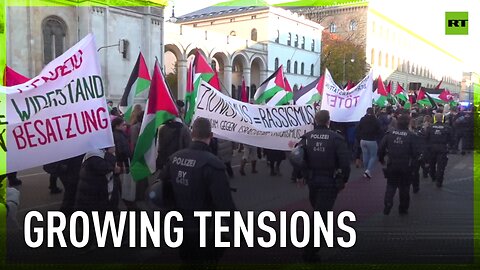 Tensions in Munich as pro-Palestine protesters clash with pro-Israeli counter-demonstrators