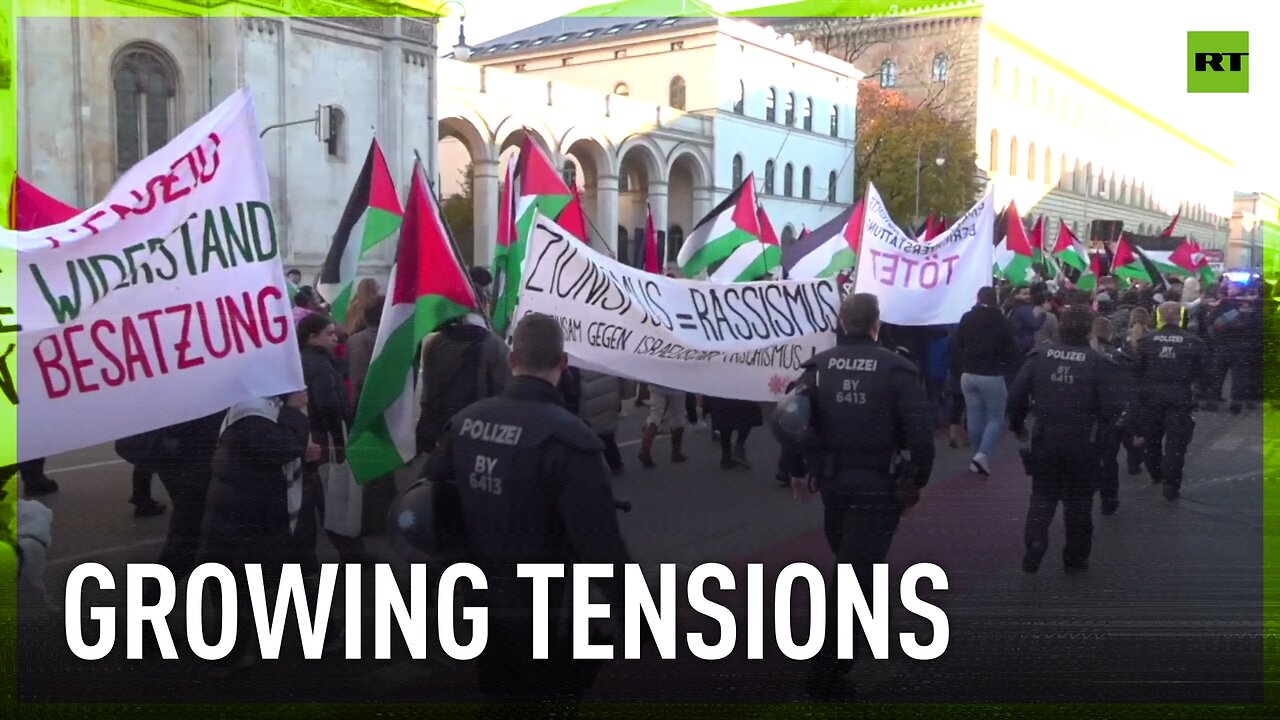 Tensions in Munich as pro-Palestine protesters clash with pro-Israeli counter-demonstrators