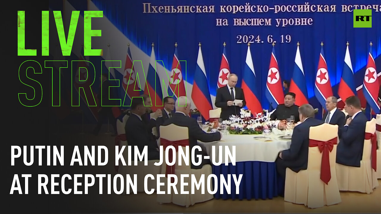 Putin and Kim Jong-un at reception ceremony [TAPE]