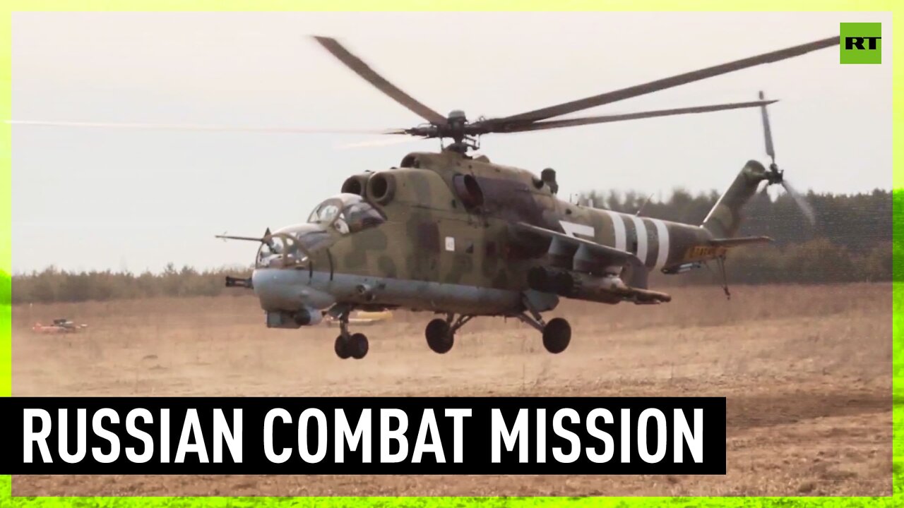 Russian crews of Mi-24 carry out combat mission