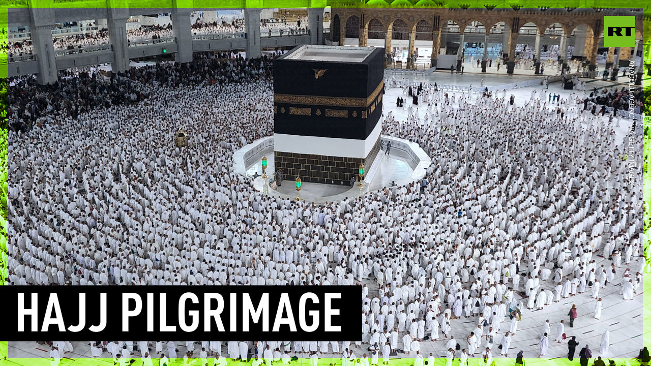 Hajj pilgrims walk around the Kaaba in Mecca