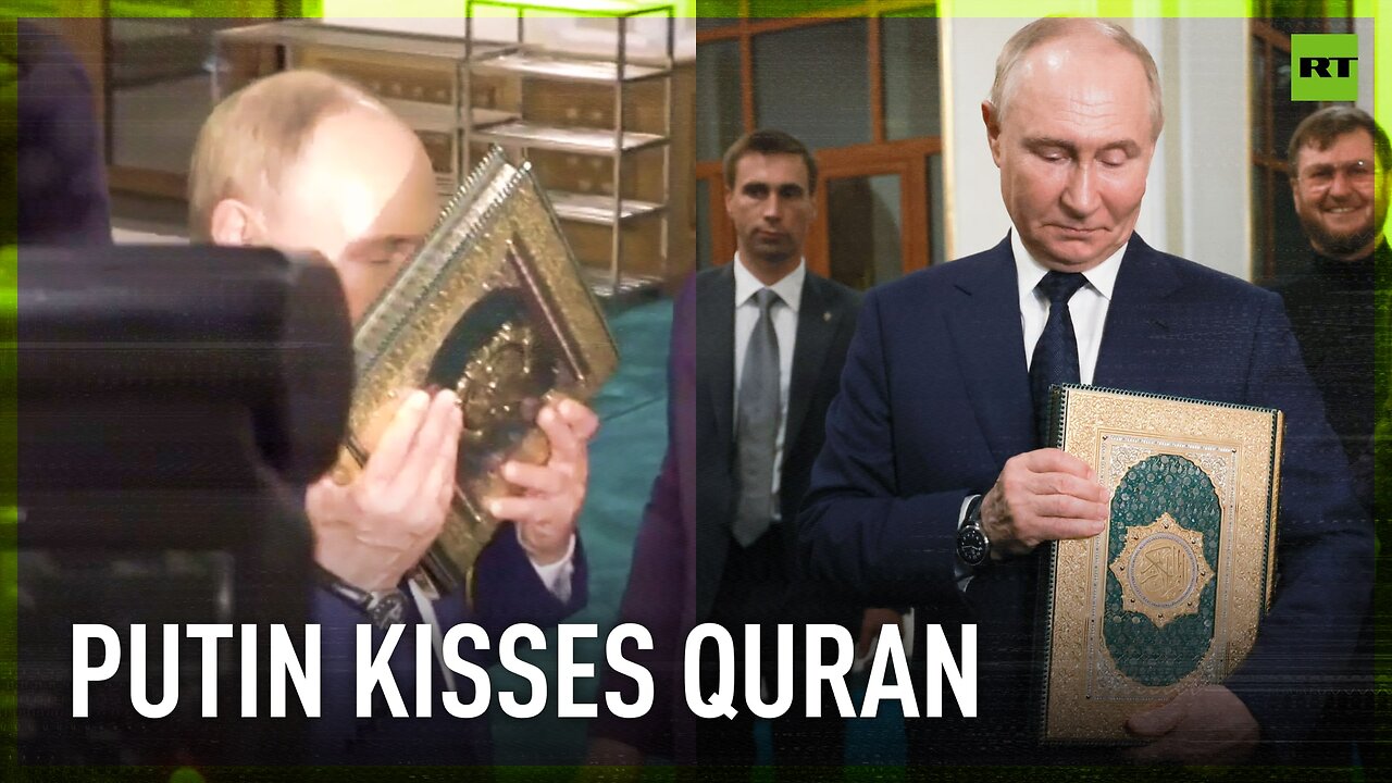 Putin kisses Quran during visit to Prophet Isa Mosque in Grozny