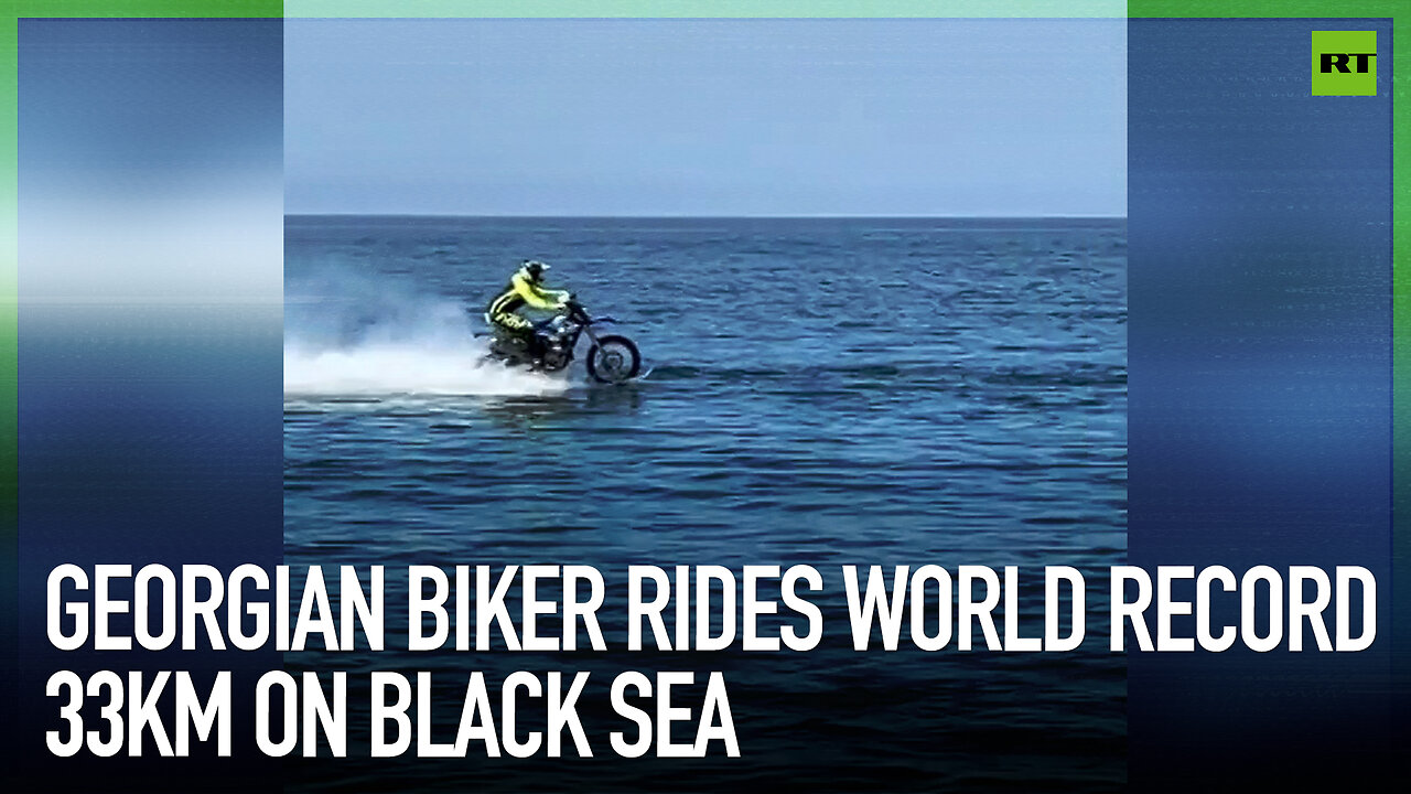 Georgian biker rides world record 33km on Black Sea