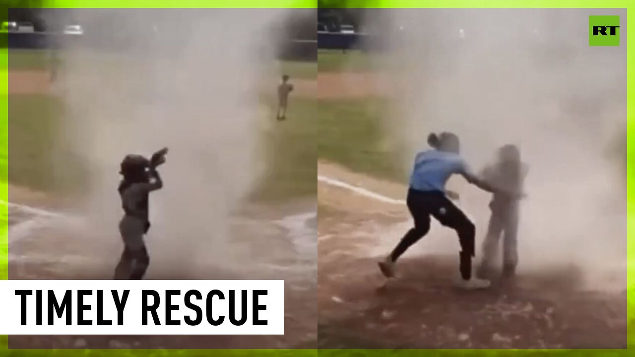 Child saved from freak dust devil at ball game