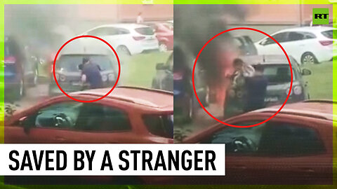 Good Samaritan saves girl from burning car in Moscow region