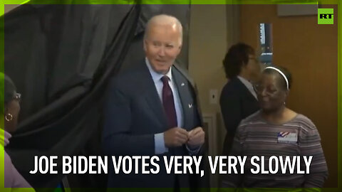 Joe Biden votes very, very slowly