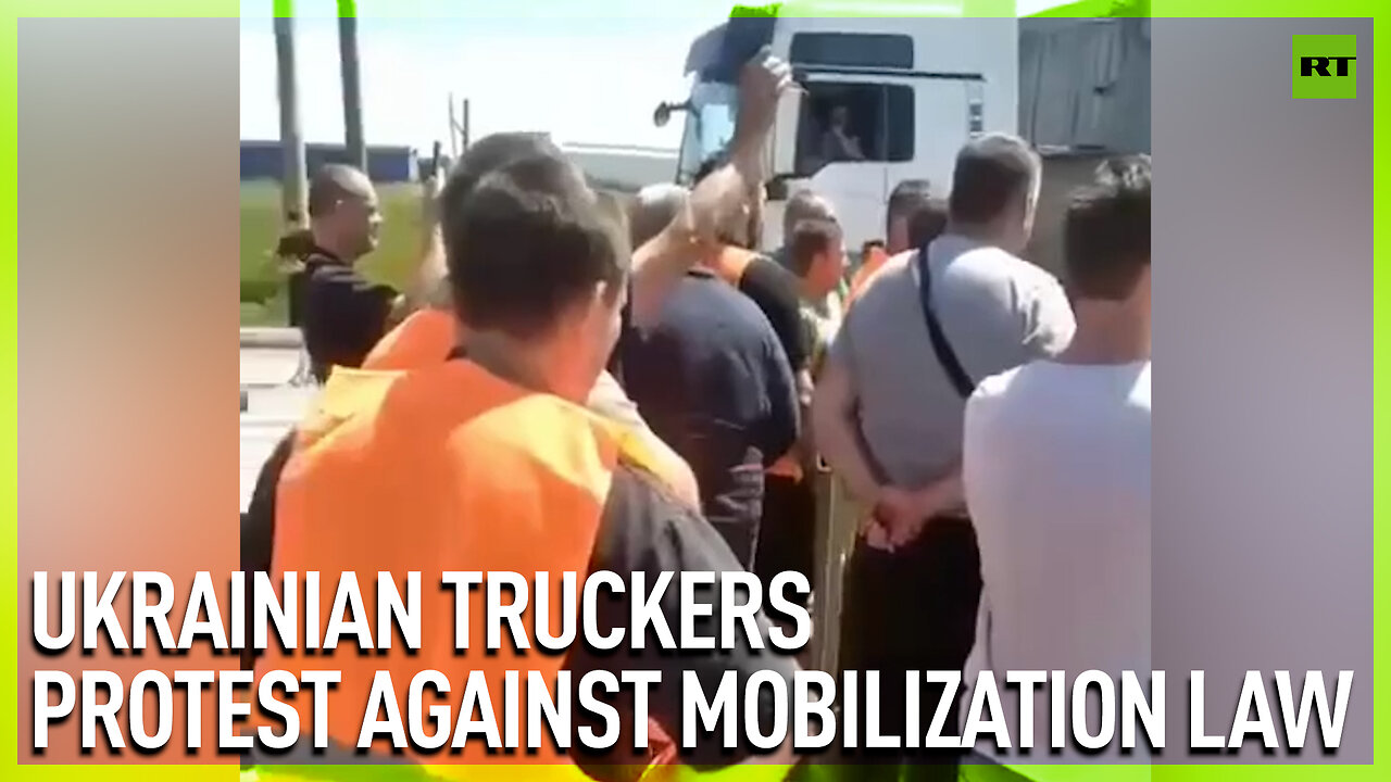 Ukrainian truckers protest against mobilization law