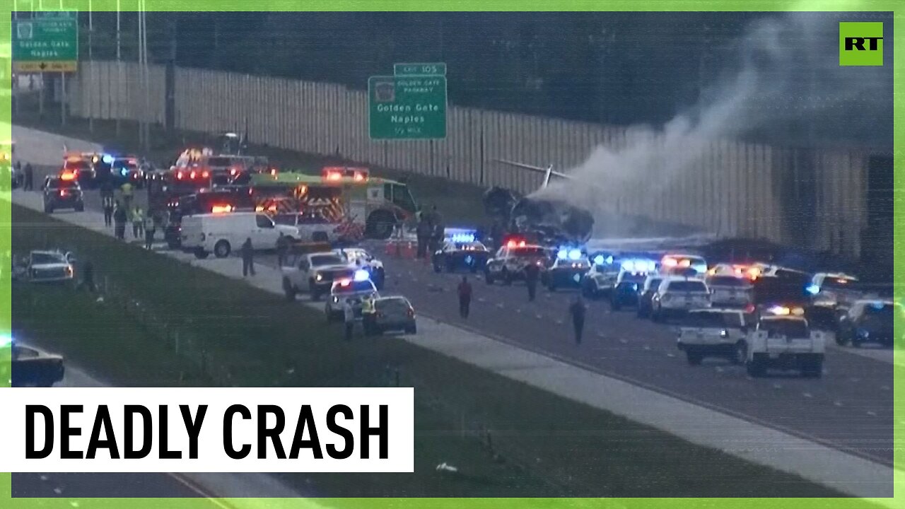 Business jet crashes onto highway in Florida