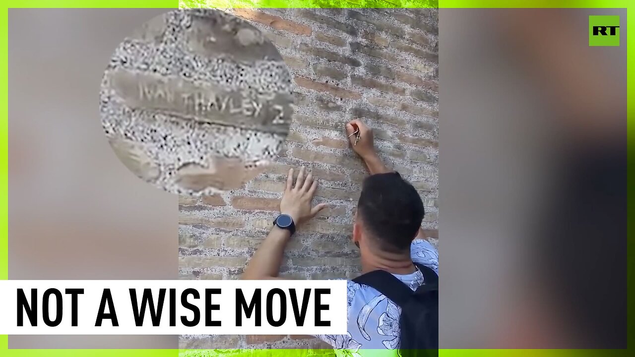 Fury at tourist graffitiing the Colosseum