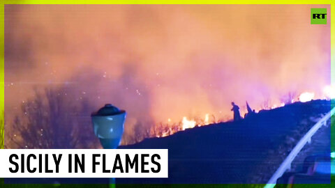 Huge effort to battle Sicily wildfires underway