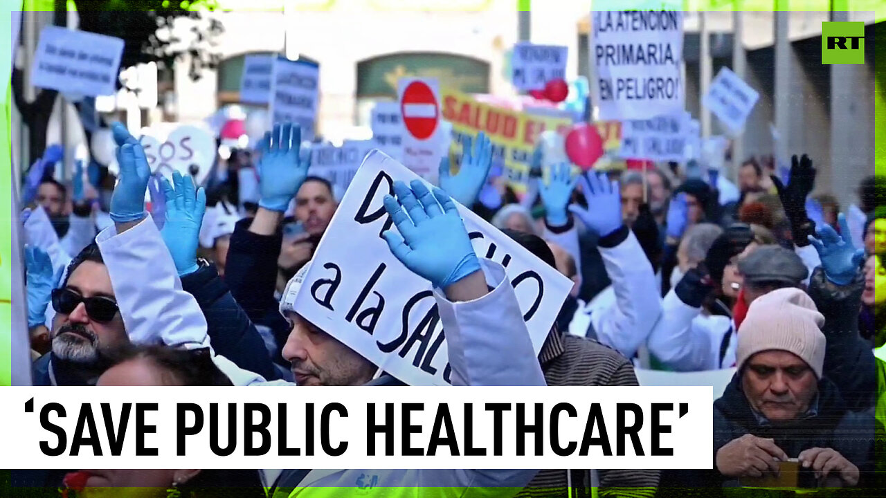 ‘Doctors, not slaves’: Medical workers go on strike in Madrid