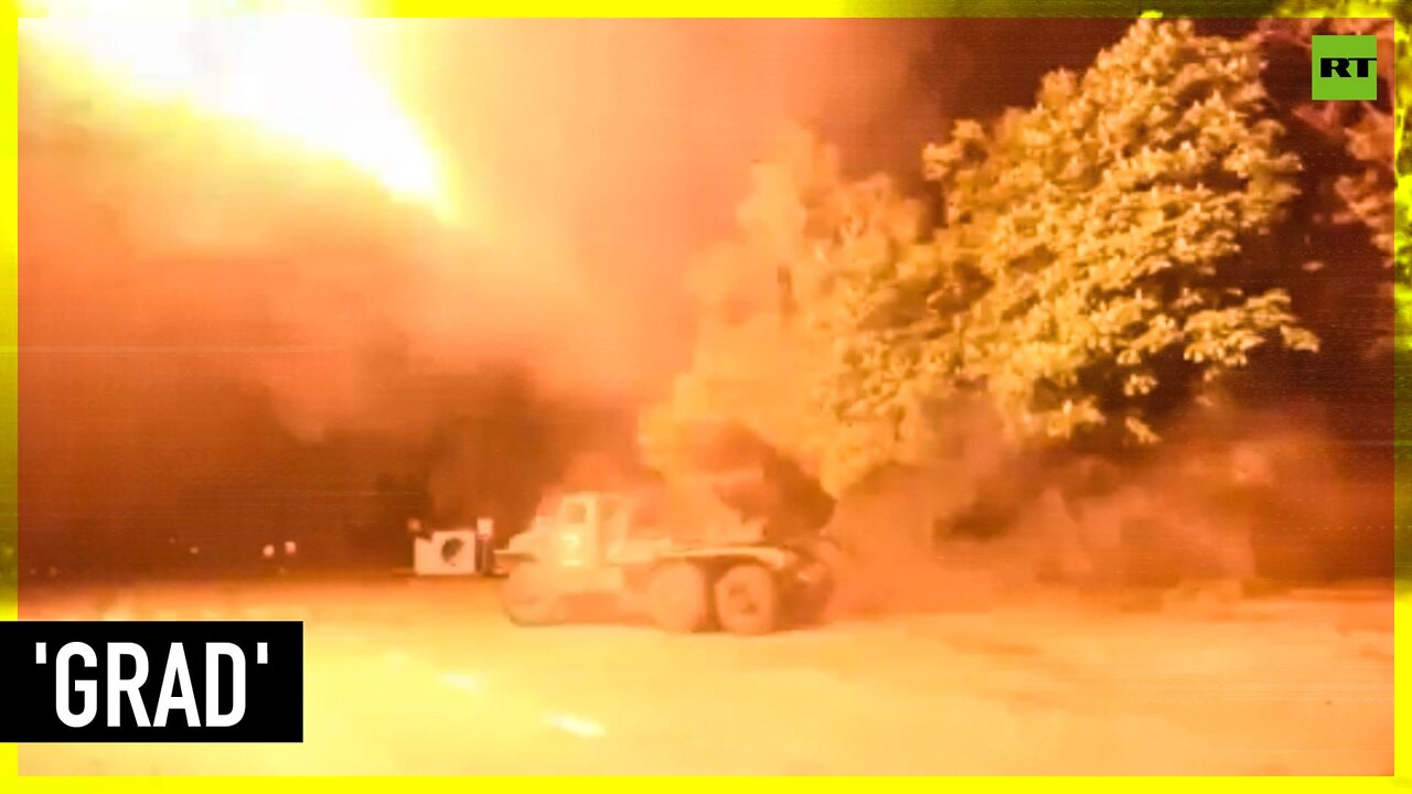 Russia's Grad MLRS crews operate at night