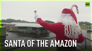 Santa bring kids presents in Brazilian Amazon communities