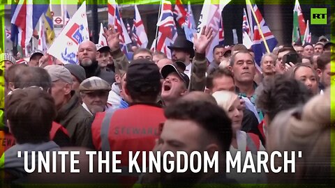 Tommy Robinson supporters rally in London