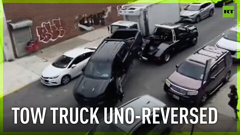 GTA IRL | NYC man steals tow truck, damages multiple vehicles