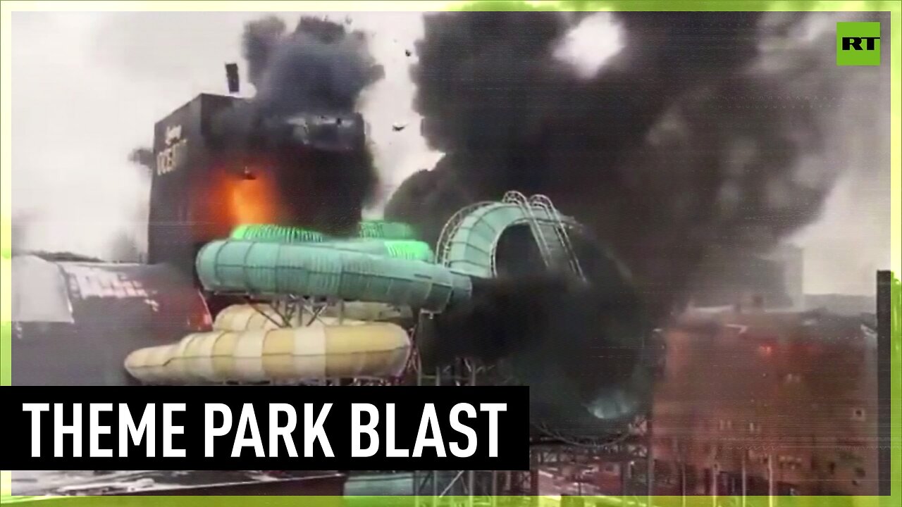 Explosion causes huge fire in Swedish amusement park