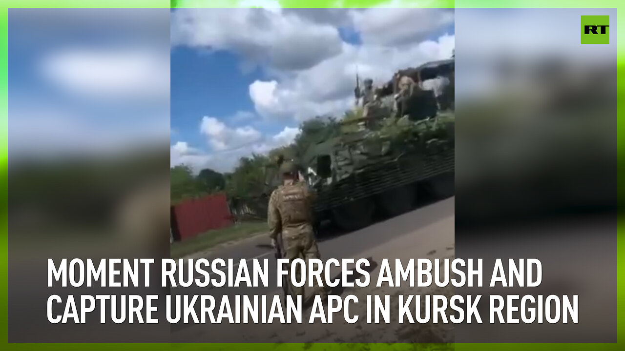 Moment Russian forces ambush and capture Ukrainian APC in Kursk region