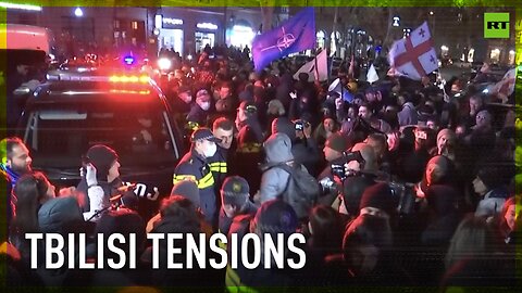 Protesters hit Tbilisi streets, set up encampment outside parliament building