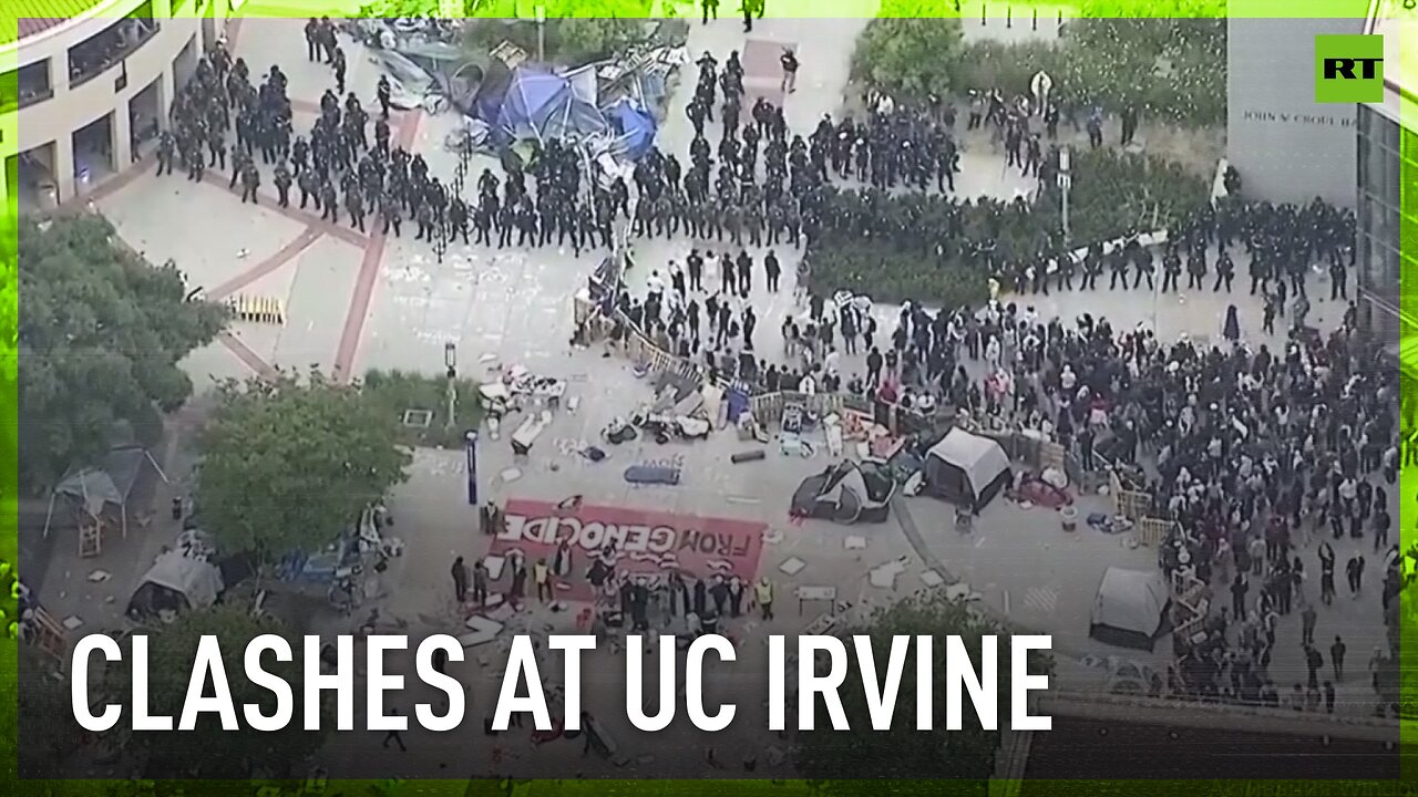 Pro-Palestine protest at University of California Irvine turns into scuffles with police