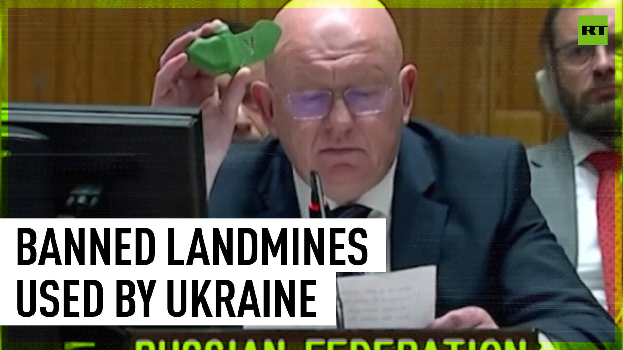 Russian diplomat displays banned Ukrainian mines at UN