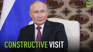 Putin welcomed at international summit in Turkmenistan