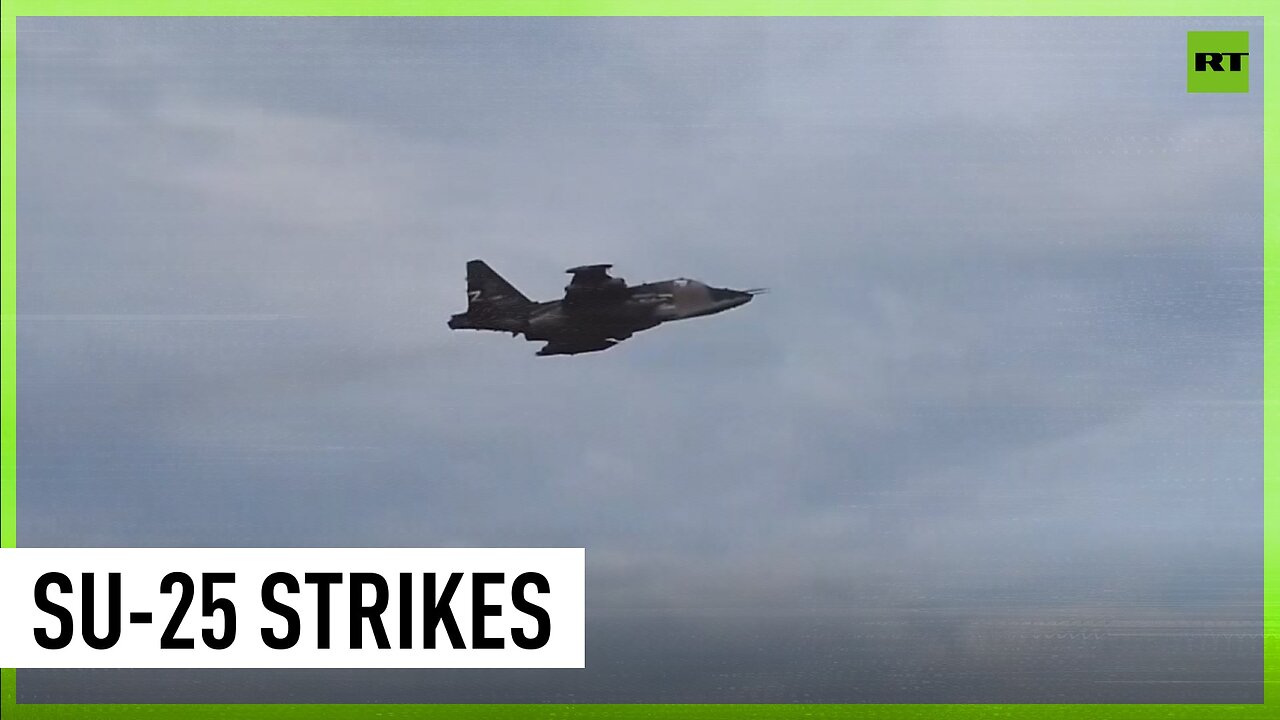 Su-25 attack aircraft conducts missile airstrike