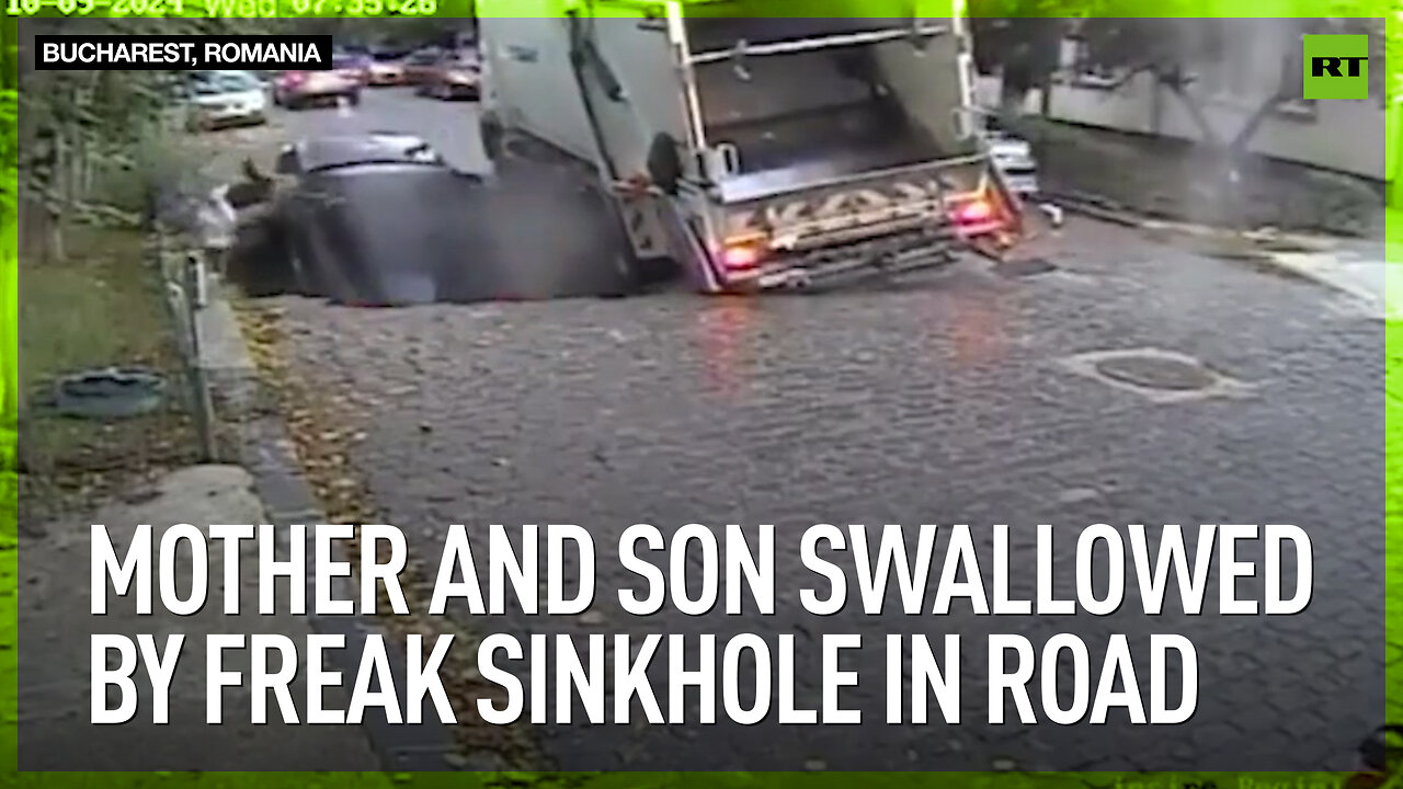 Mother and son swallowed by freak sinkhole in road