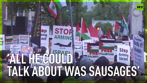 London protests denounce UK arms sales to Israel, mock Starmer’s sausages-hostages gaffe