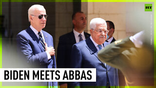 Biden arrives for meeting with Mahmoud Abbas