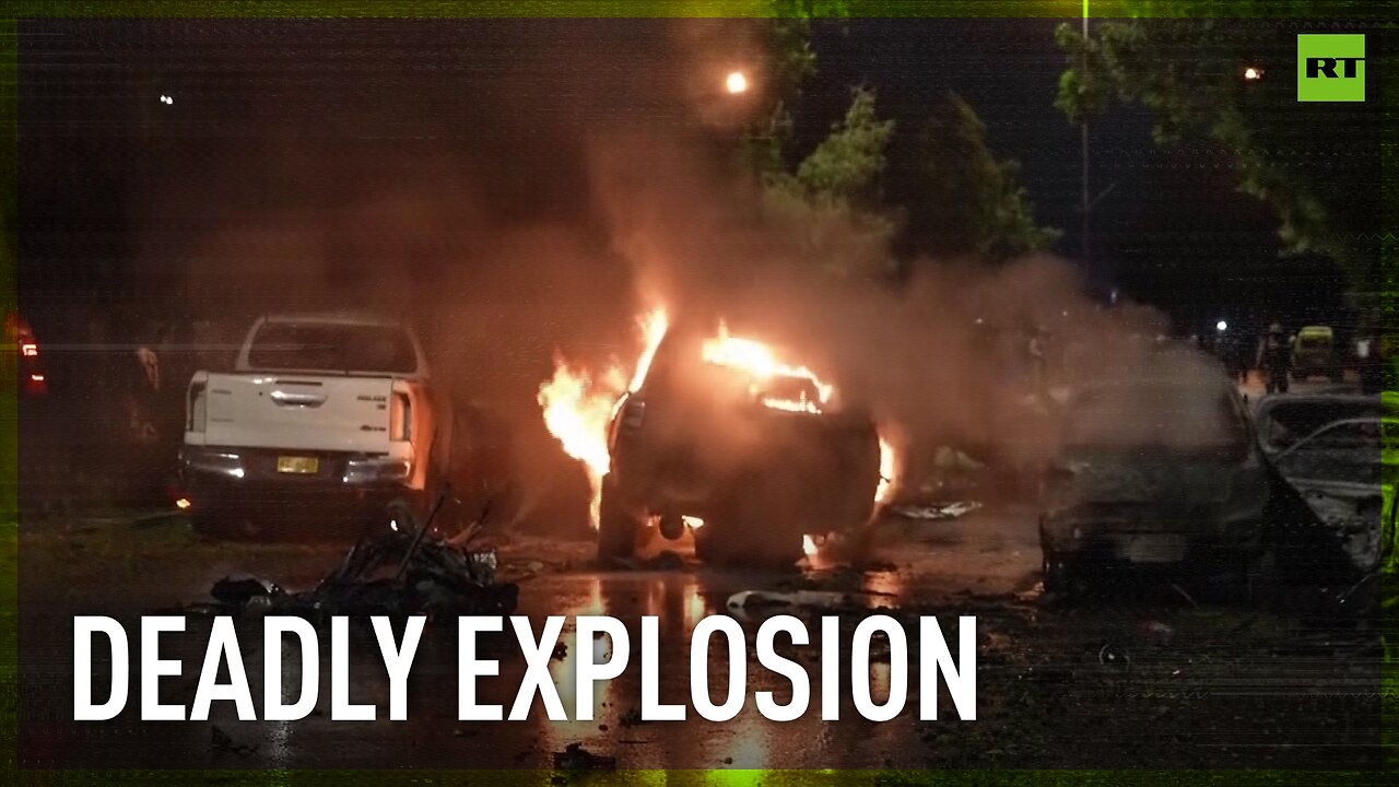 Vehicles on fire after blast outside Karachi Airport in Pakistan