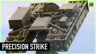 Russian Strela-10 anti-aircraft missile destroys Ukrainian drone