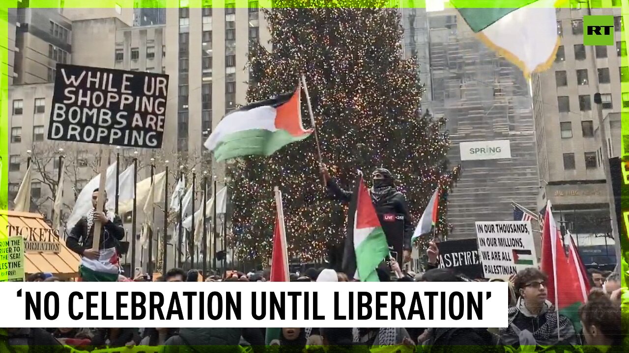 New York protesters call for cancellation of Christmas in solidarity with Gaza