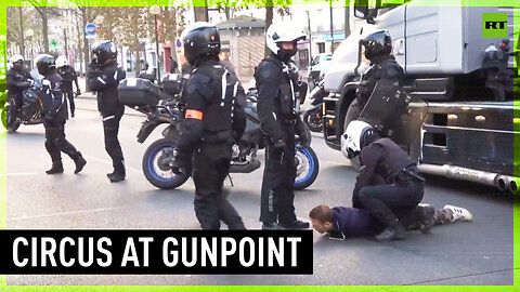 French police stop truck driver at gunpoint to prevent protest