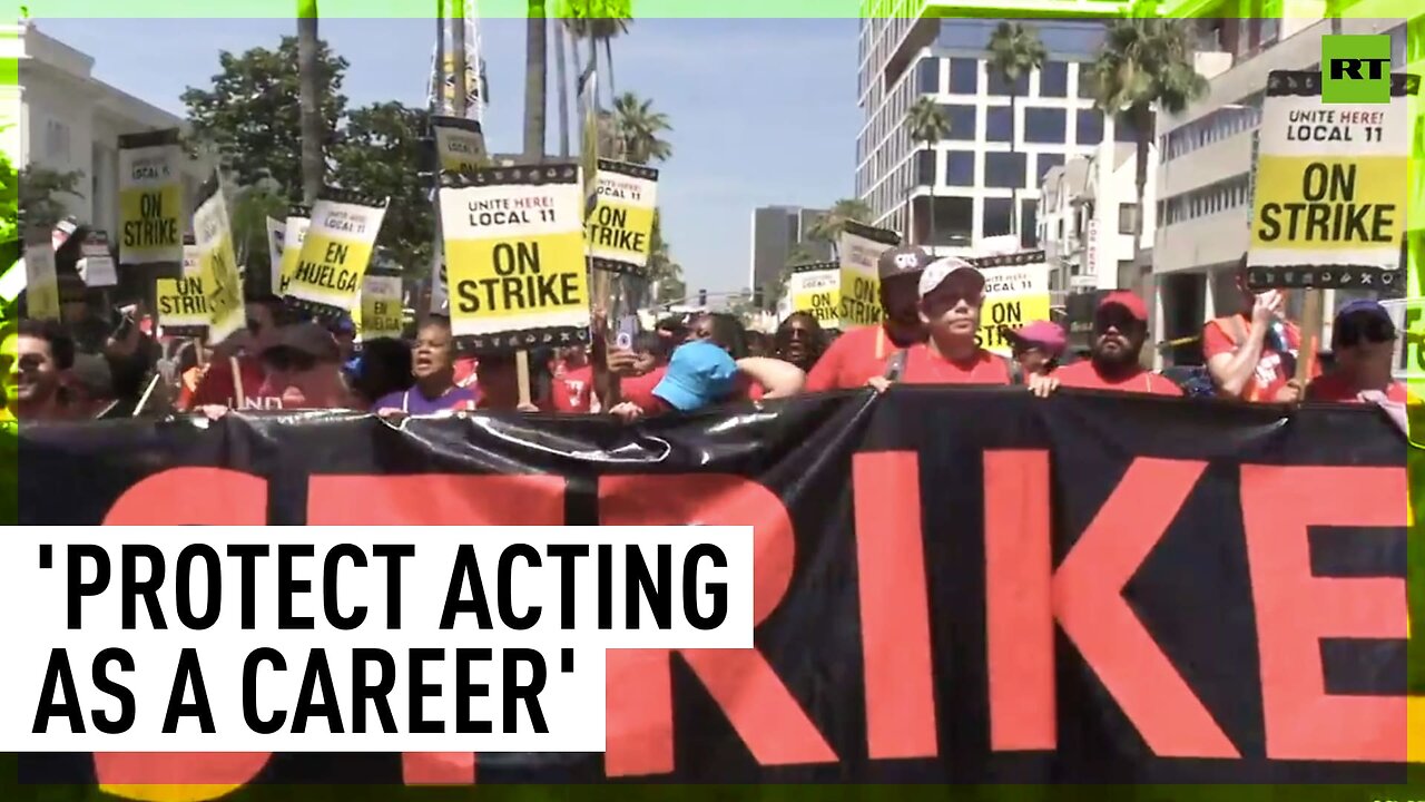 Hollywood Actors Union holds picket as strikes continue