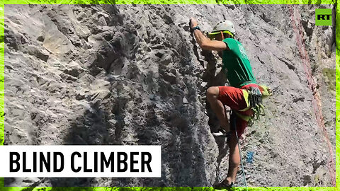 Blindness is no obstacle for this Romanian climber