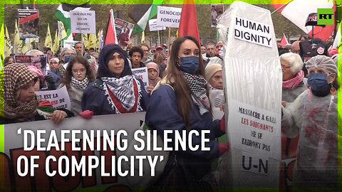 Activists march in Paris against French military support for Israel