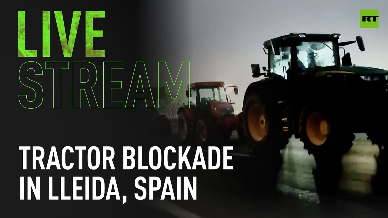 Tractor blockade as farmers protest in Lleida, Spain