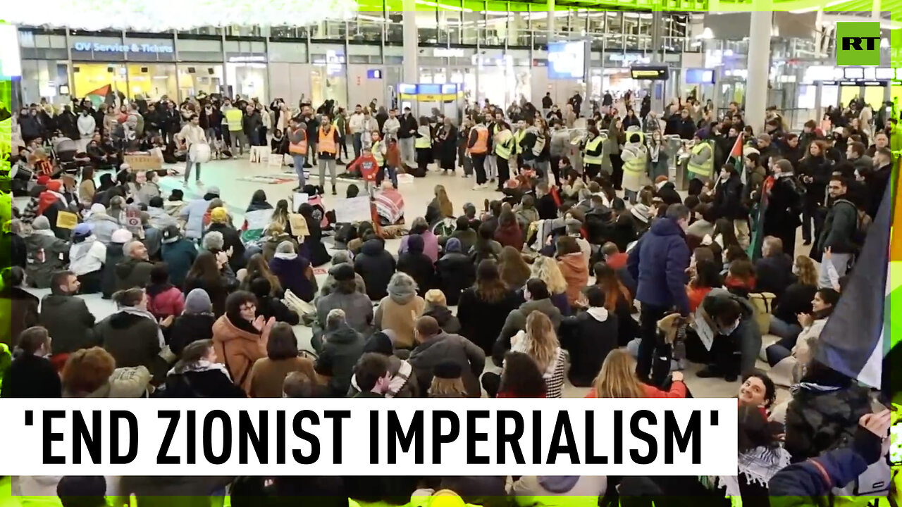 Massive pro-Gaza sit-in takes over Utrecht railway station