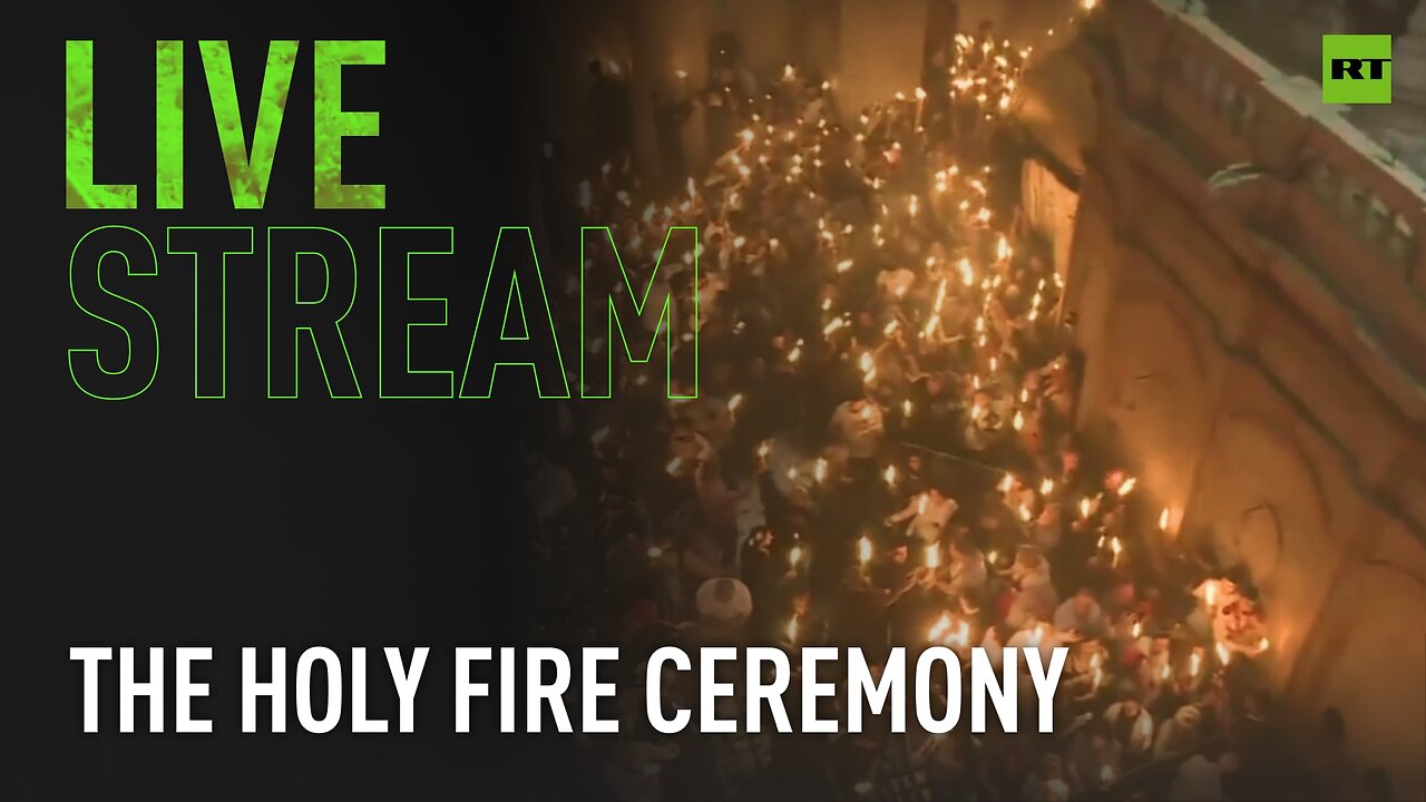 Worshippers attend the Holy Fire ceremony at the Holy Sepulchre in Jerusalem