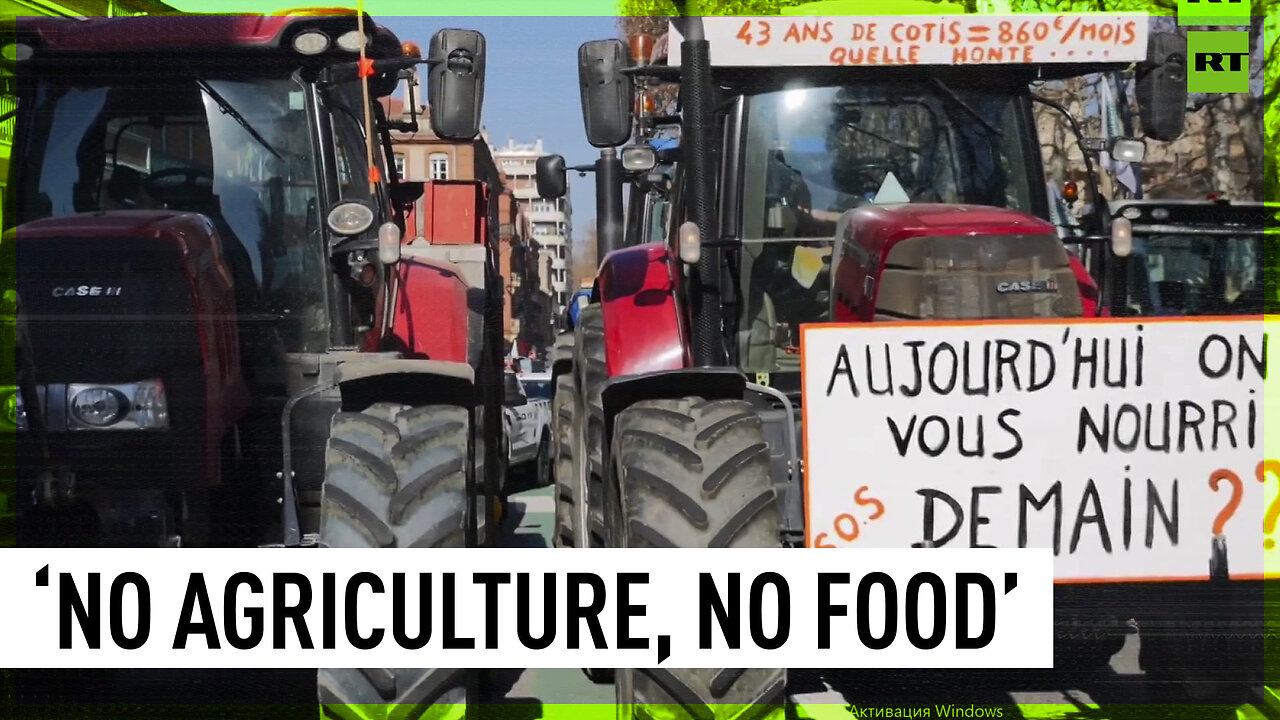 Tractors block Toulouse city center as farmers protest