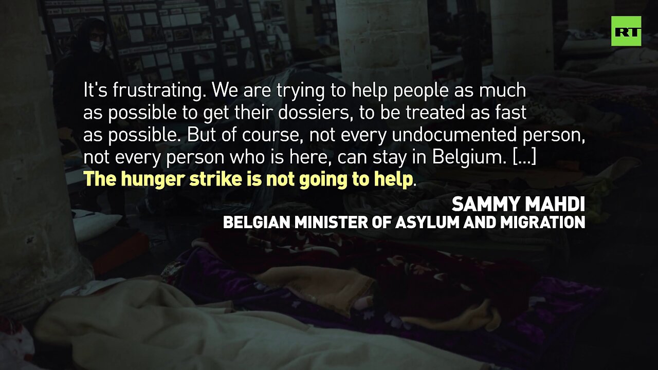 Migrants go on hunger strike, sew lips together in a bid to get legal status in Belgium