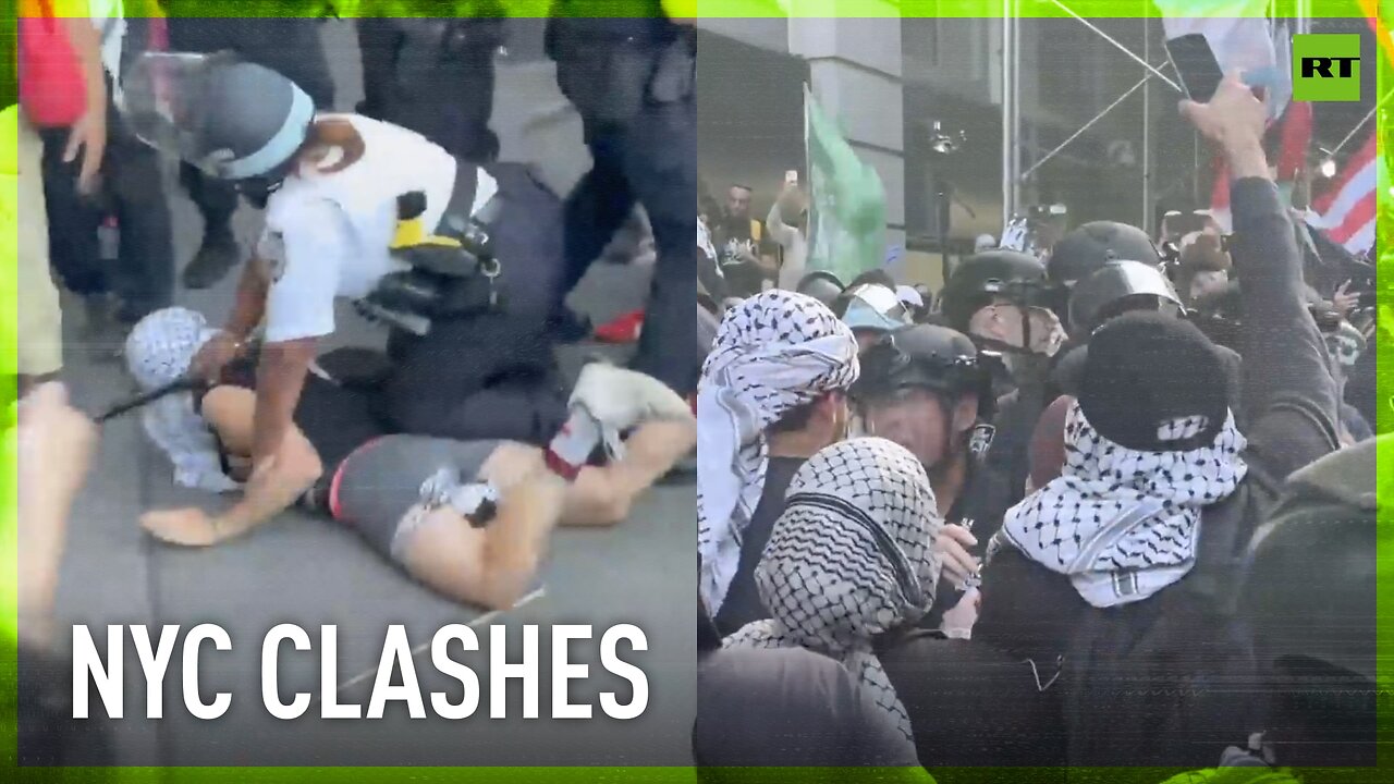 Clashes erupt in New York as pro-Palestine activists rally outside Biden campaign event