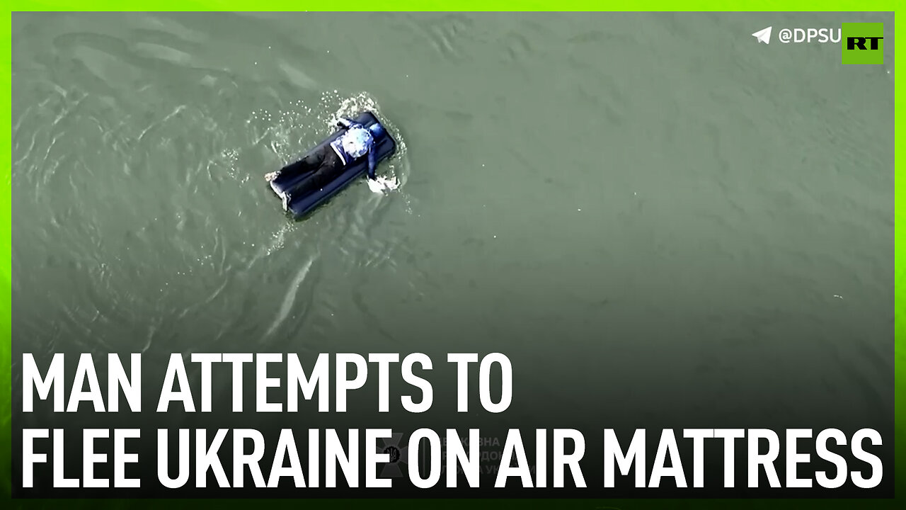 Man attempts to flee Ukraine on air mattress