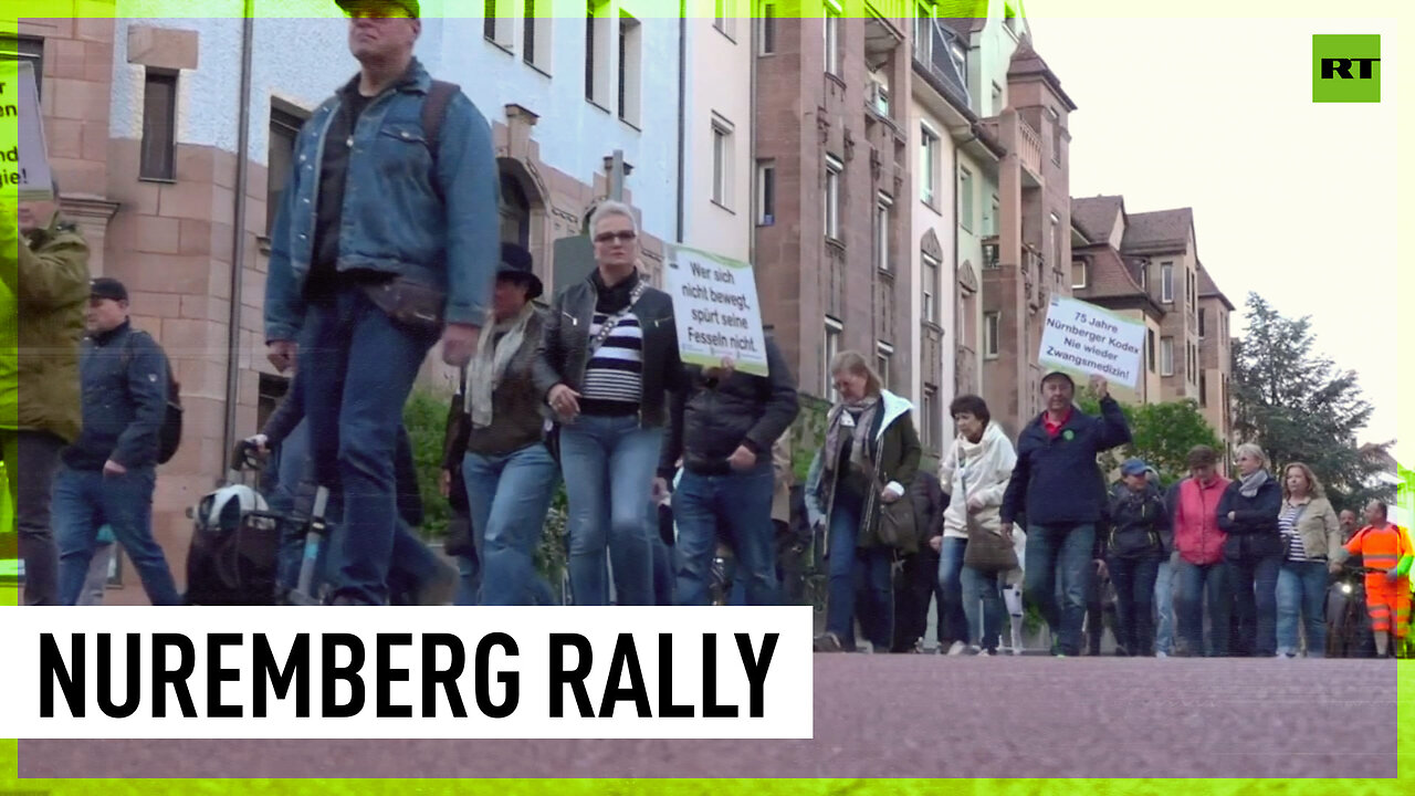 Nuremberg protesters march against weapon supplies to Ukraine and demand ceasefire