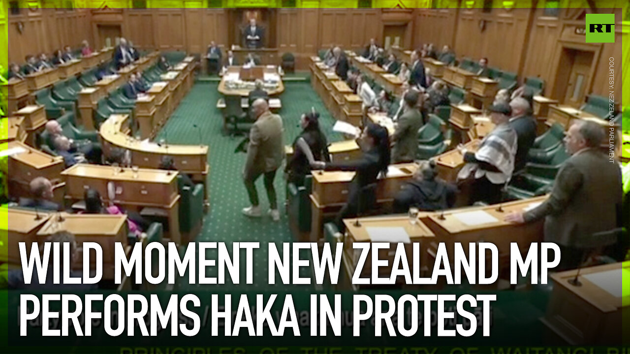 Wild moment New Zealand MP performs haka in protest