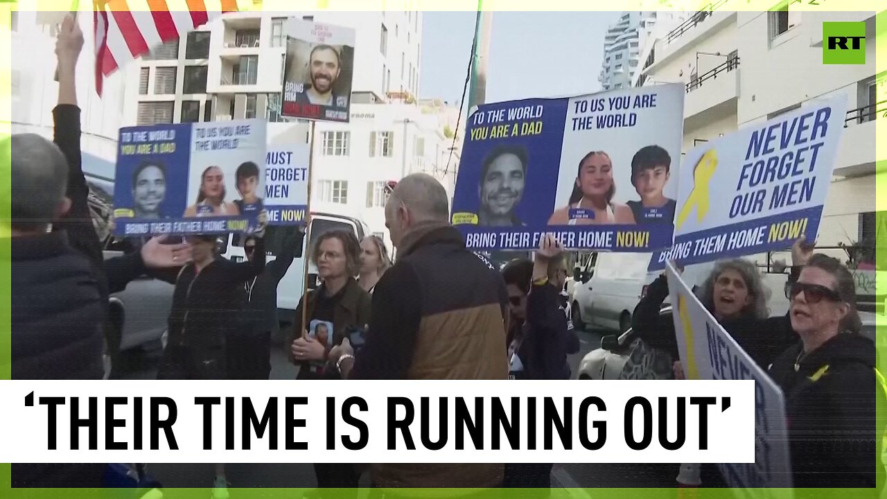 Protesters rally outside Tel Aviv hotel, where Blinken and Herzog meet