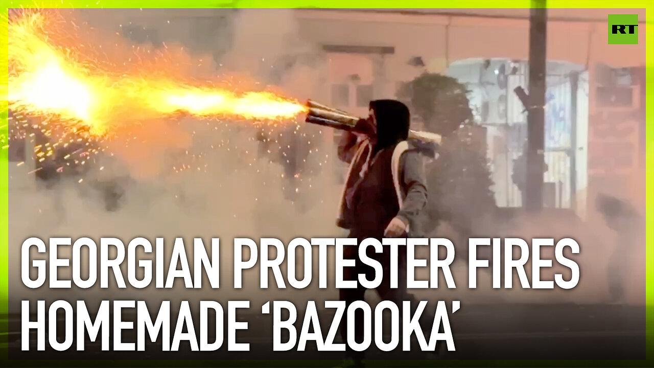 Georgian protester fires homemade ‘bazooka’