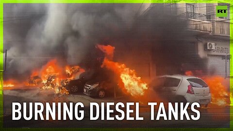 Dozens of cars burn in massive Beirut fire